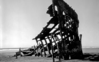 pinhole photograph of Peter Iredale shipwreck